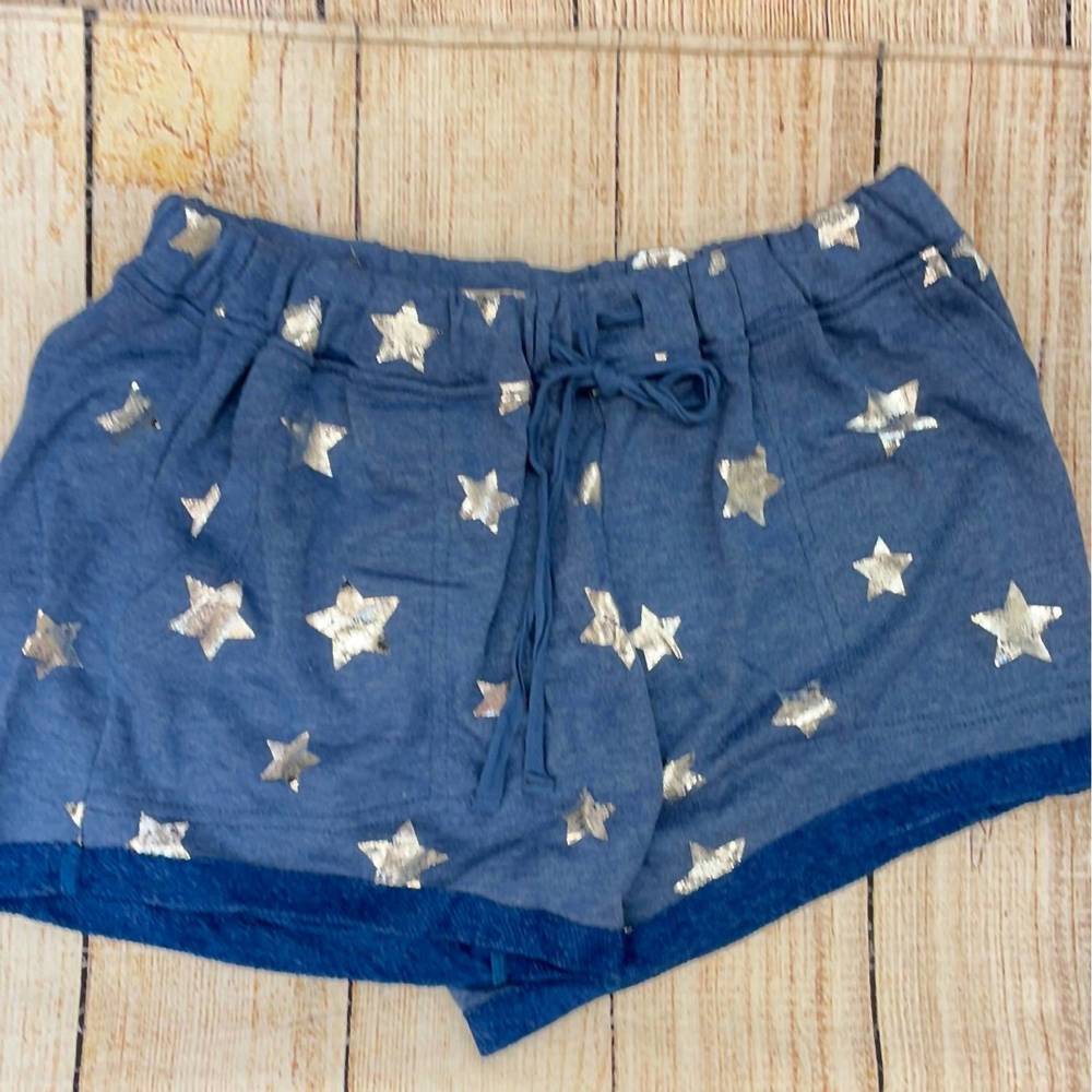 NEW KORI women's soft french terry star shorts in blue